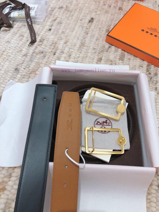 Hermes 3.8cm men's double-sided belt customized with stainless steel electroplating, dual co ua10gudr - Image 17