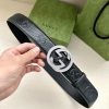 Width 4.0cm GUCCI interlocking double G diamond studded steel buckle belt, crafted from Gucc 0gtdcw5h