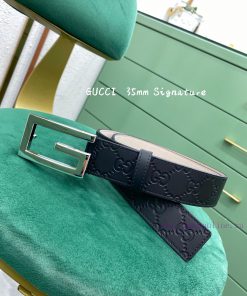 GUCCI imported cowhide 3.5cm width double-sided dual-purpose interlocking double G buckle be 7n1kobh4