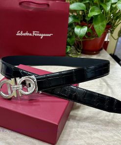 [Automatic belt buckle] Ferragamo width 3.5mm double-sided imported top layer cowhide produc vyb2m0gl