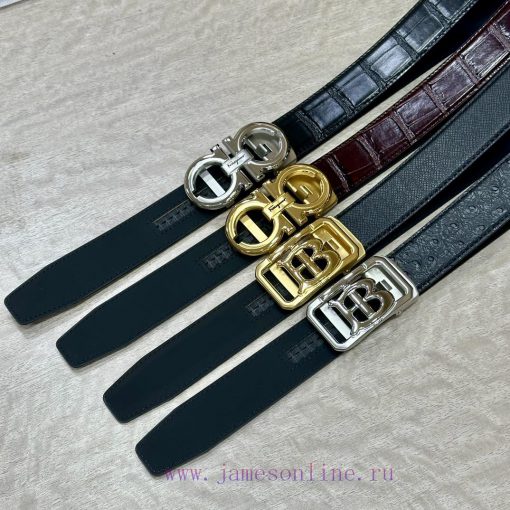 [Automatic belt buckle] Ferragamo width 3.5mm double-sided imported top layer cowhide produc vyb2m0gl - Image 7
