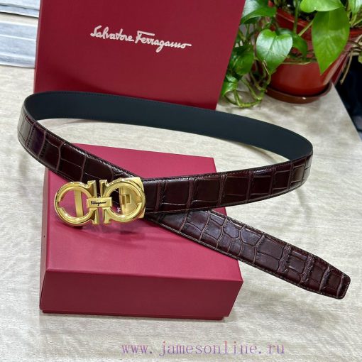 [Automatic belt buckle] Ferragamo width 3.5mm double-sided imported top layer cowhide produc 0wn3jwhd - Image 2