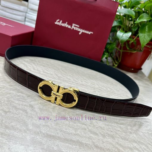 [Automatic belt buckle] Ferragamo width 3.5mm double-sided imported top layer cowhide produc 0wn3jwhd - Image 4