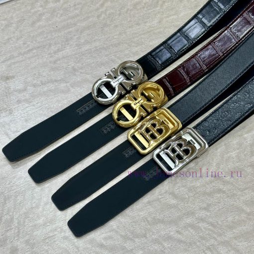 [Automatic belt buckle] Ferragamo width 3.5mm double-sided imported top layer cowhide produc 0wn3jwhd - Image 13