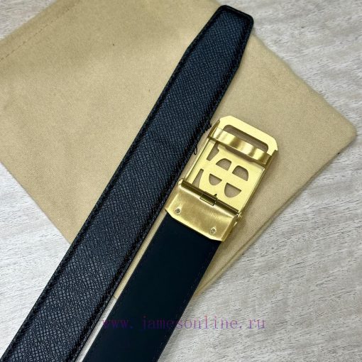 [Automatic belt buckle] Burberry 3.5mm wide double-sided imported top layer cowhide made wit eskbgncw - Image 13