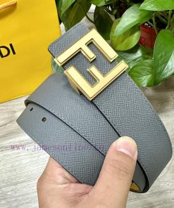 FENDL 40MM wide double-sided original calf leather with a single ruthenium palladium plated mekeik3n