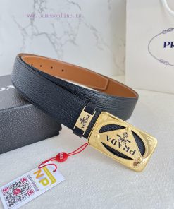 Prada PRADA ️ Belt and beltBuckle, classic pure steel material buckle, top layer cowhide, ph 0kmvxxwl