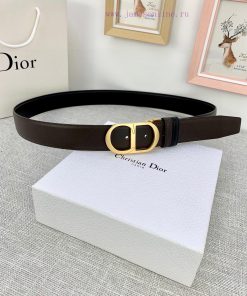 3.5cm width Dior grain textured cowhide "CD" belt, paired with CD buckle, plain grain textur 3iimtti8