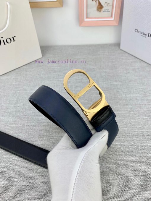 3.5cm width Dior grain textured cowhide "CD" belt, paired with CD buckle, plain grain textur h2xta0t8 - Image 3