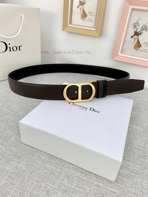 3.5cm width Dior grain textured cowhide "CD" belt, paired with CD buckle, plain grain textur 3iimtti8 - Image 2