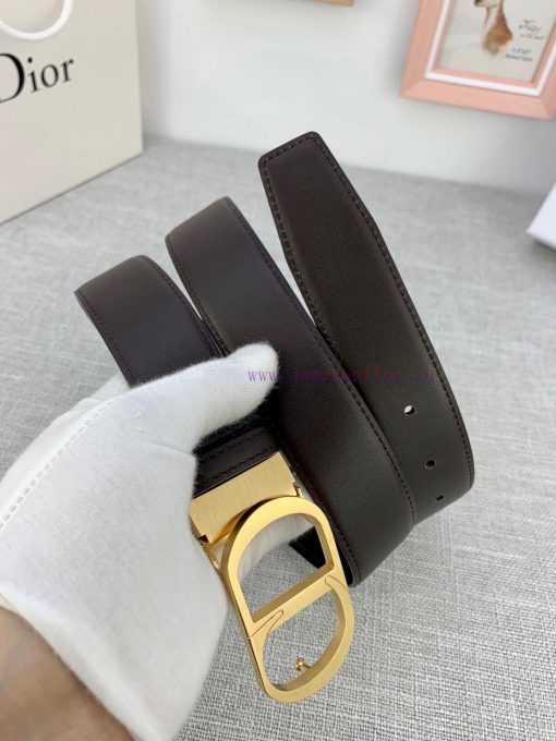 3.5cm width Dior grain textured cowhide "CD" belt, paired with CD buckle, plain grain textur 3iimtti8 - Image 3