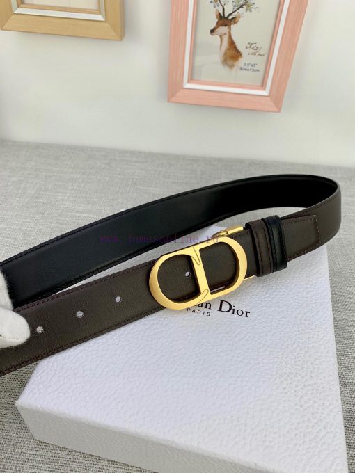 3.5cm width Dior grain textured cowhide "CD" belt, paired with CD buckle, plain grain textur 3iimtti8 - Image 4