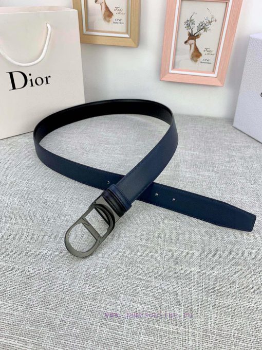 3.5cm width Dior grain textured cowhide "CD" belt, paired with CD buckle, plain grain textur h2xta0t8 - Image 9