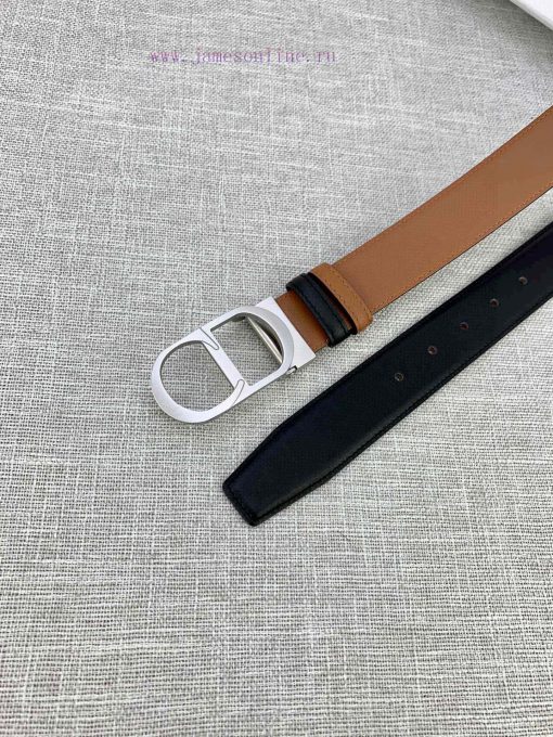 3.5cm width Dior grain textured cowhide "CD" belt, paired with CD buckle, plain grain textur ak3zycee - Image 10