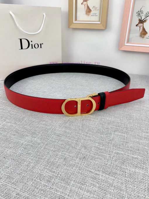 3.5cm width Dior grain textured cowhide "CD" belt, paired with CD buckle, plain grain textur 4c3yngp0 - Image 2