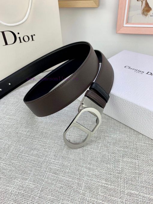 3.5cm width Dior grain textured cowhide "CD" belt, paired with CD buckle, plain grain textur 3iimtti8 - Image 9