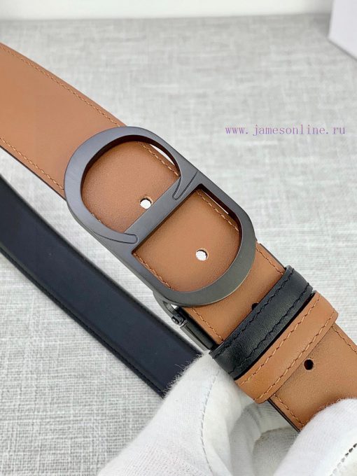 3.5cm width Dior grain textured cowhide "CD" belt, paired with CD buckle, plain grain textur ak3zycee - Image 14