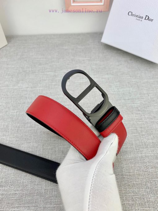3.5cm width Dior grain textured cowhide "CD" belt, paired with CD buckle, plain grain textur 4c3yngp0 - Image 8