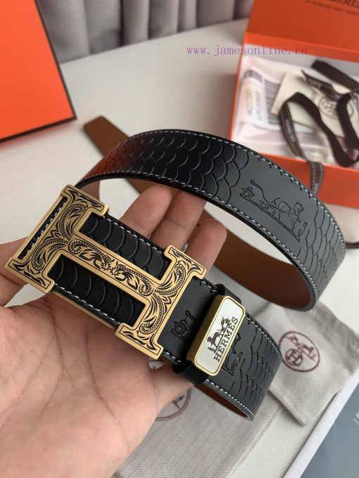 Hermes Hermes️Double sided hanging buckle, classic H-patterned pure steel buckle head, photo oqyc9vd4