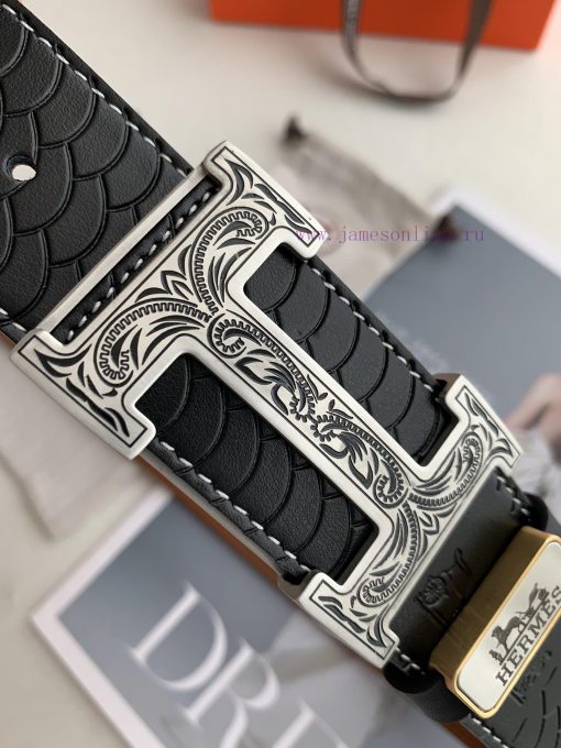 Hermes Hermes️Double sided hanging buckle, classic H-patterned pure steel buckle head, photo 3vcxdloo - Image 4