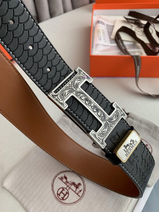 Hermes Hermes️Double sided hanging buckle, classic H-patterned pure steel buckle head, photo 3vcxdloo - Image 5