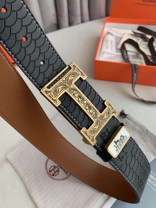 Hermes Hermes️Double sided hanging buckle, classic H-patterned pure steel buckle head, photo sblpng7n - Image 5