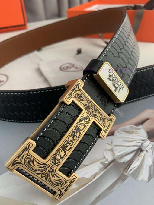 Hermes Hermes️Double sided hanging buckle, classic H-patterned pure steel buckle head, photo sblpng7n - Image 8