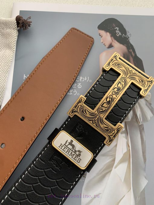 Hermes Hermes️Double sided hanging buckle, classic H-patterned pure steel buckle head, photo sblpng7n - Image 10