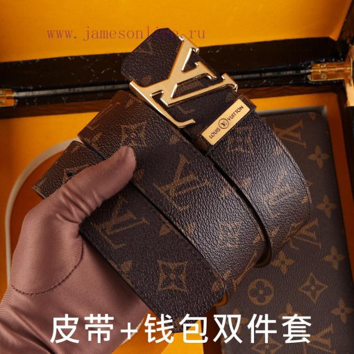 LV. Yiluweideng two-piece setWooden box, belt+wallet, two-piece setGrade: Italian imported 1 vlofeyrp - Image 3