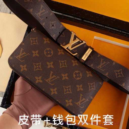 LV. Yiluweideng two-piece setWooden box, belt+wallet, two-piece setGrade: Italian imported 1 vlofeyrp - Image 7