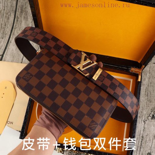 LV. Yiluweideng two-piece setWooden box, belt+wallet, two-piece setGrade: Italian imported 1 j5runzuo