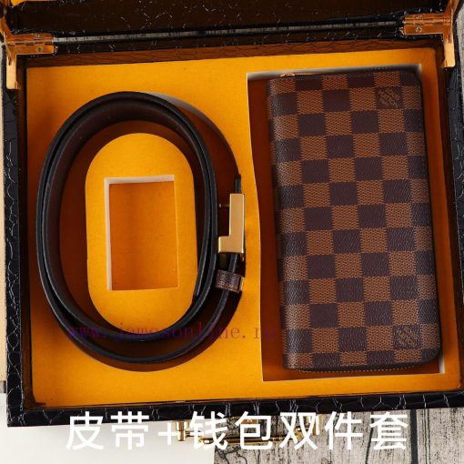 LV. Yiluweideng two-piece setWooden box, belt+wallet, two-piece setGrade: Italian imported 1 j5runzuo - Image 9
