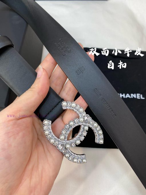 Chanel products have a width of 3.0CM and are made of double-sided original calf leather. Th be0mpjq8 - Image 3