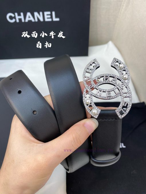 Chanel products have a width of 3.0CM and are made of double-sided original calf leather. Th s1sgfmld - Image 4