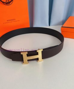 Hermes 38mm stainless steel belt paired with Togo leather, available on both sides oj0p080m