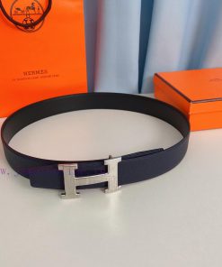Hermes 38mm stainless steel belt paired with Togo leather, available on both sides sbsx7235