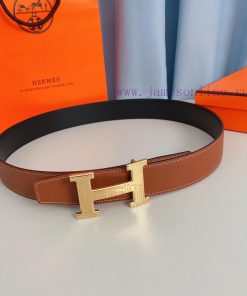 Hermes 38mm stainless steel belt paired with Togo leather, available on both sides zekb3wa5