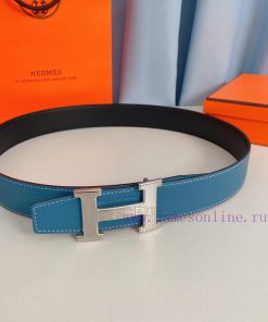 Hermes 38mm stainless steel belt paired with Togo leather, available on both sides rry2z06z