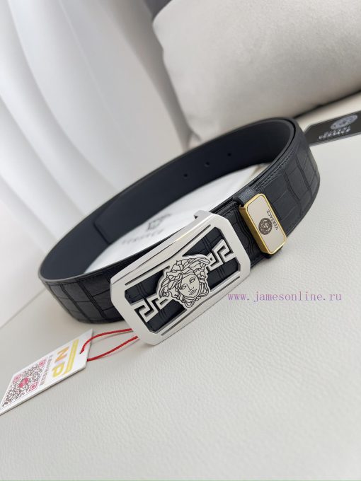 Versace. Versace Belt and BeltsHanging buckle, classic human head made of pure steel materia 9l04xn6x - Image 4