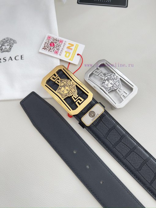 Versace. Versace Belt and BeltsHanging buckle, classic human head made of pure steel materia 9l04xn6x - Image 9
