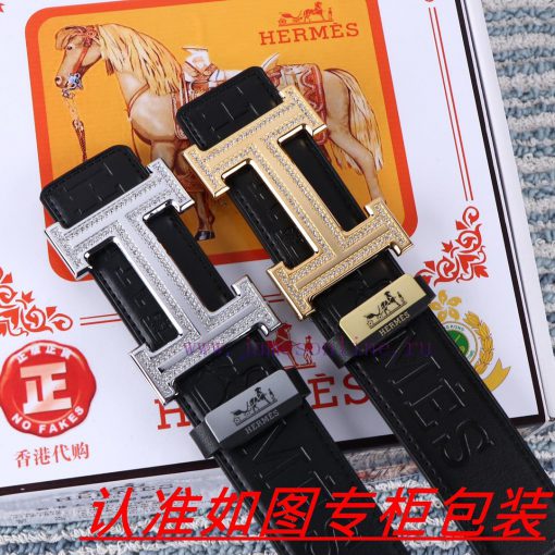 Men's belt HermesMen's leather belt is made of 100% head layer cowhide, ensuring that the 24 txi1nayz - Image 2