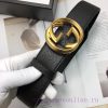 The Gucci top layer calf leather belt is made by hot pressing to achieve a wild boar skin ef mlge3djg