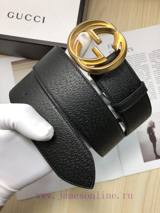 The Gucci top layer calf leather belt is made by hot pressing to achieve a wild boar skin ef mlge3djg - Image 4