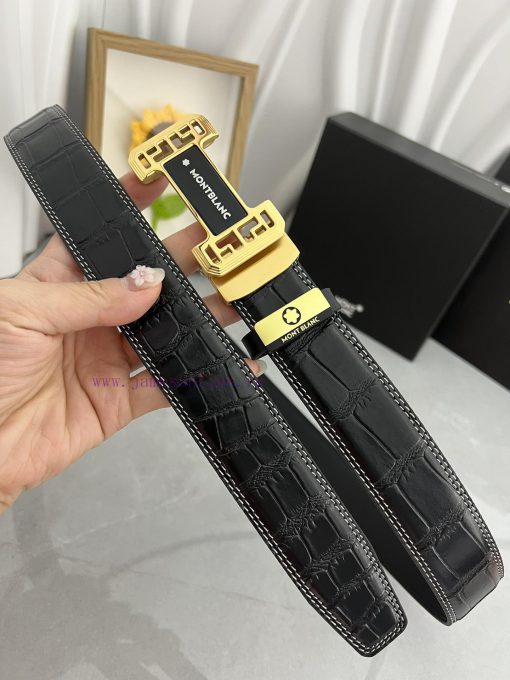 Montblanc Automatic BeltMaterial: Leather Belt with 100% Head Layer. The leather belt is gua kmfiooat - Image 3