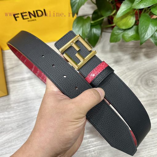 FENDL FendiThe full set of 40mm wide double-sided original calf leather with a single ruthen huhr0ymt - Image 3