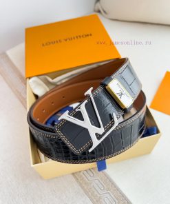 LV... Louis Vuitton Belt and BeltsBuckle, classic pure steel material buckle, top layer cowh lw6zw35b