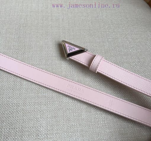 PRADA's belt design is simple yet exquisite. The metal buckle presents the iconic triangular fcbb8idn - Image 4