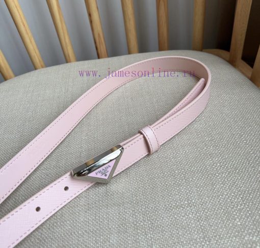 PRADA's belt design is simple yet exquisite. The metal buckle presents the iconic triangular fcbb8idn - Image 9