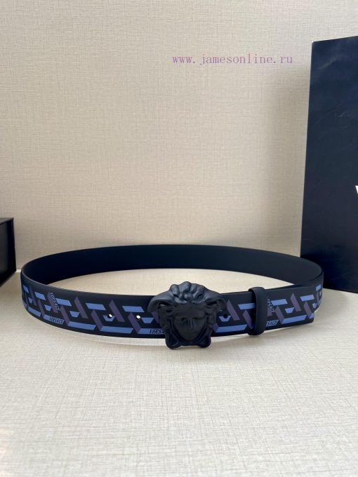Width 4.0cm Versace This Palazzo belt is made of cowhide fabric and adorned with Le Pop Clas 74trw50i - Image 5