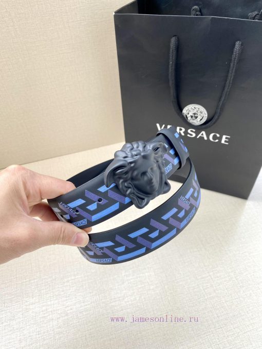 Width 4.0cm Versace This Palazzo belt is made of cowhide fabric and adorned with Le Pop Clas 74trw50i - Image 6